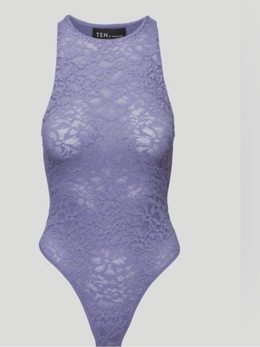 Aritzia Ten by Babaton Reel Purple Halter Lace Bodysuit Size M - Picture 2 of 7